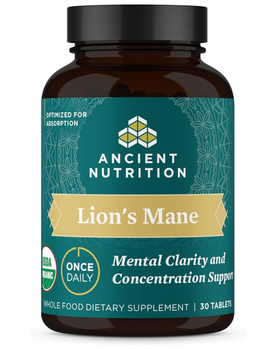 Ancient Nutrition Organic Lions Mane 30 Tablets
