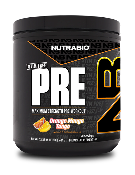 NutraBio Stim-Free Pre-Workout Orange Mango Tango 20 Servings