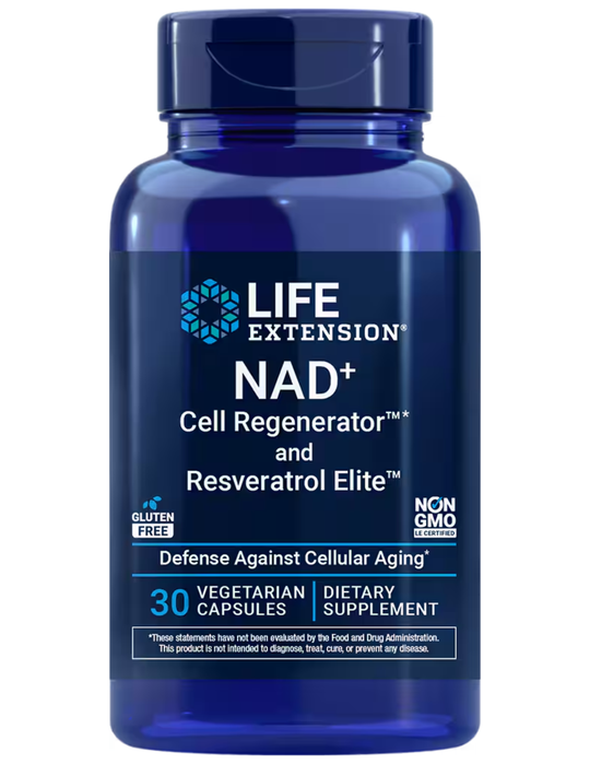 Life Extension NAD+ Cell Regenerator And Resveratrol Elite 30 Veg Capsules