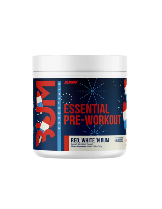 BUM Essentials pre-workout red, white & bum