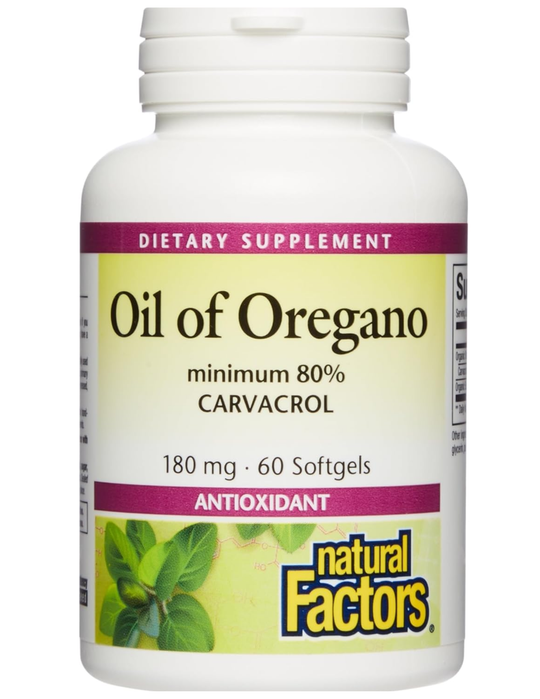 Natural Factors Oil of Oregano 180mg 60 ct