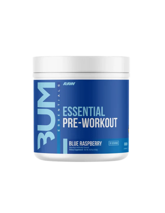 BUM Essentials pre-workout blue raspberry