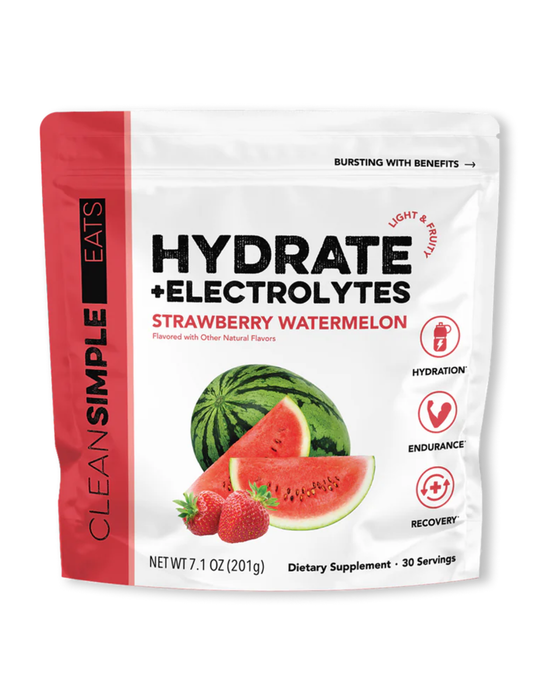 Clean Simple Eats Hydrate + Electrolytes - Strawberry Watermelon 30 Servings