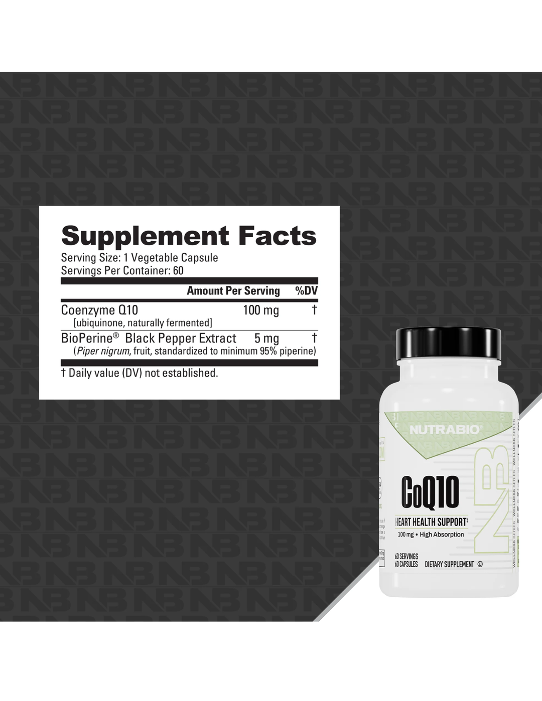NutraBio CoQ10 100mg 60 Capsules