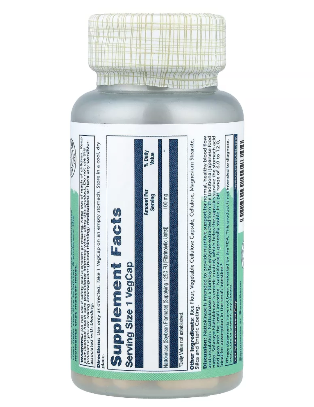 Solaray Nattokinase 100mg 30 Veg Capsules