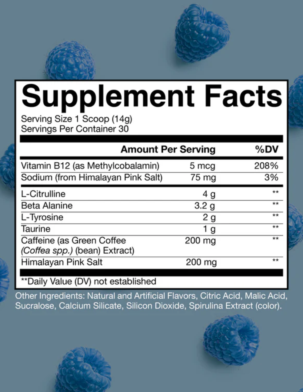 BUM Essentials pre-workout blue raspberry