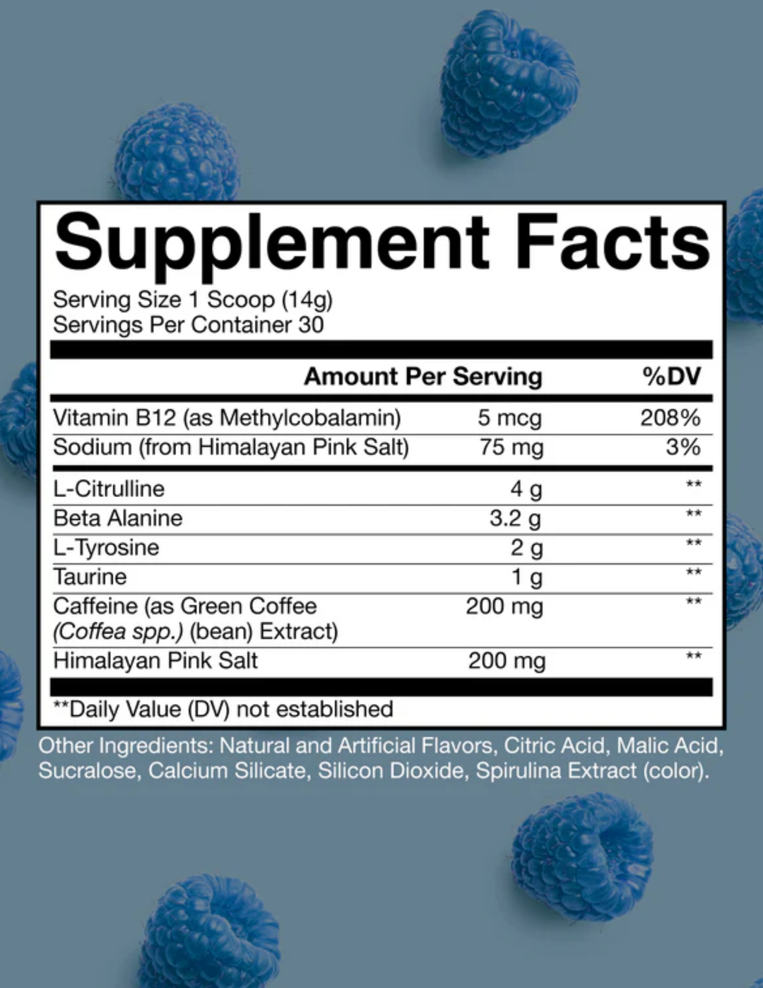 BUM Essentials pre-workout blue raspberry