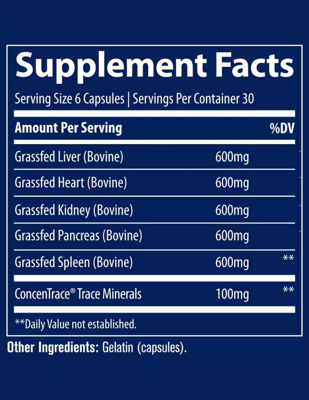 Trace Minerals Beef Organs 180ct