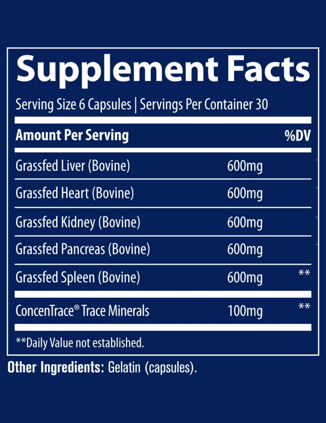 Trace Minerals Beef Organs 180ct