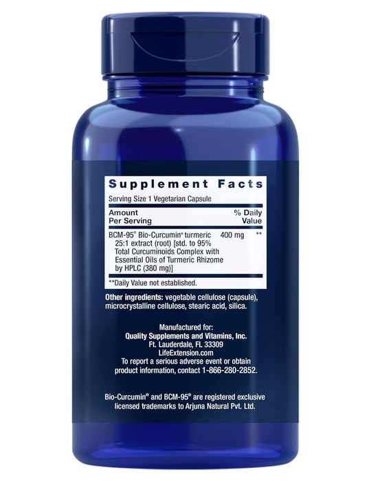 Life Extension Super Bio Curcumin Turmeric Extract – 400 mg, 60 Vegetable Capsules
