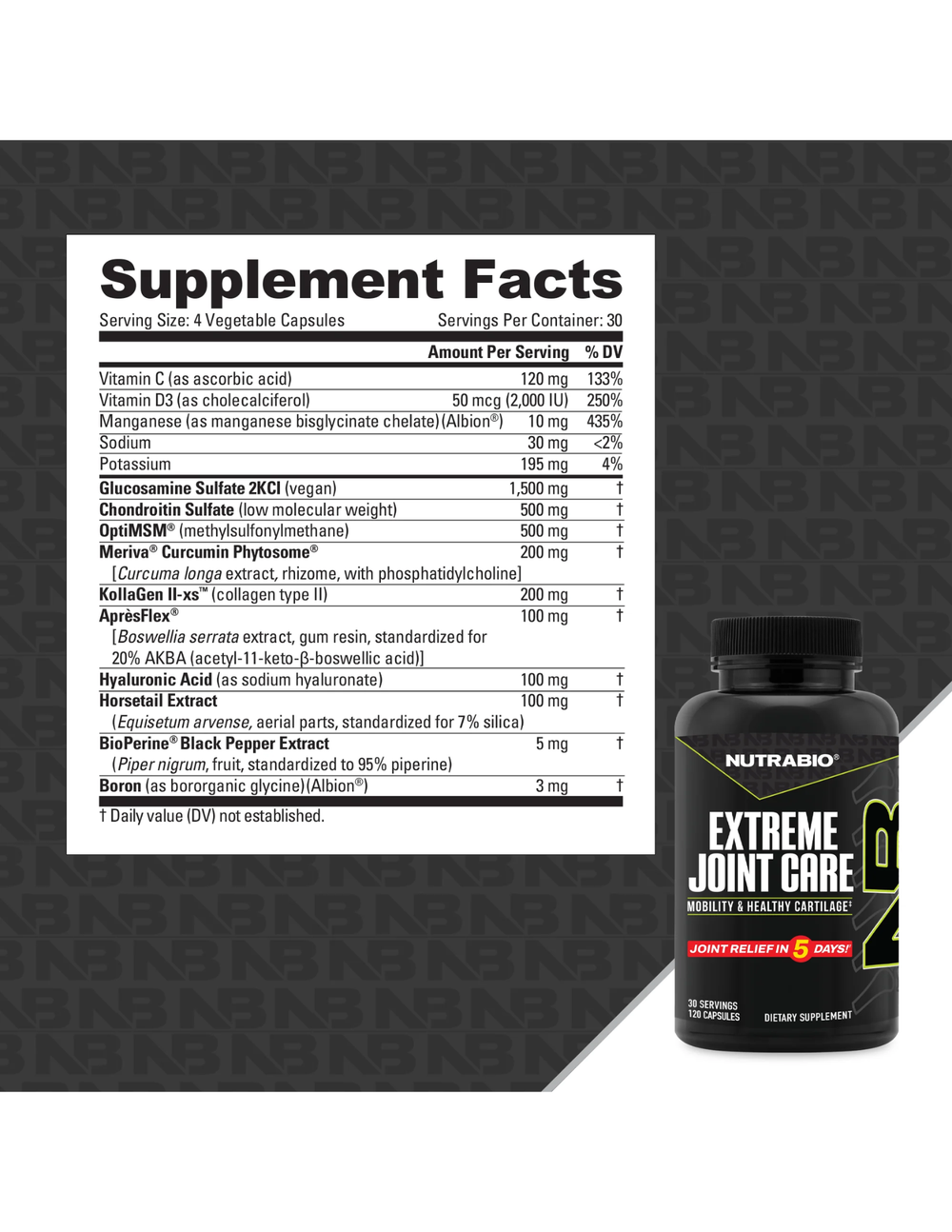 NutraBio Extreme Joint Care 30 Servings