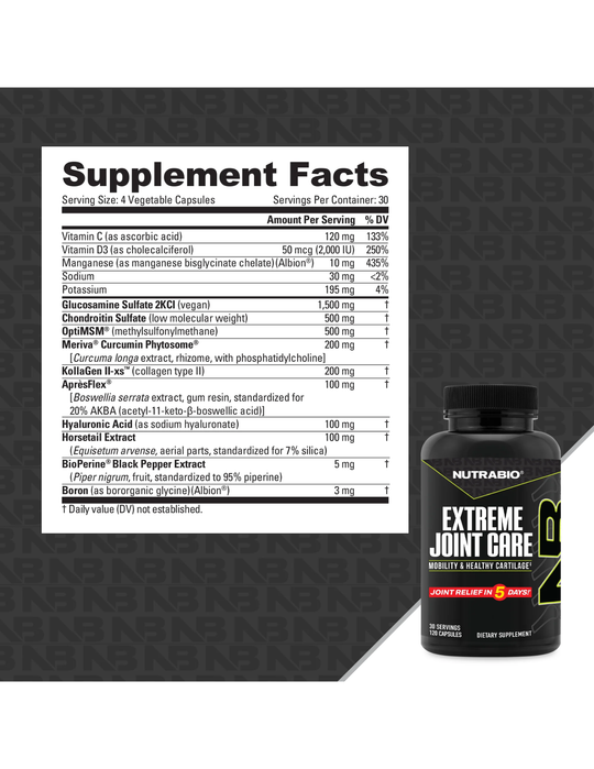 NutraBio Extreme Joint Care 30 Servings
