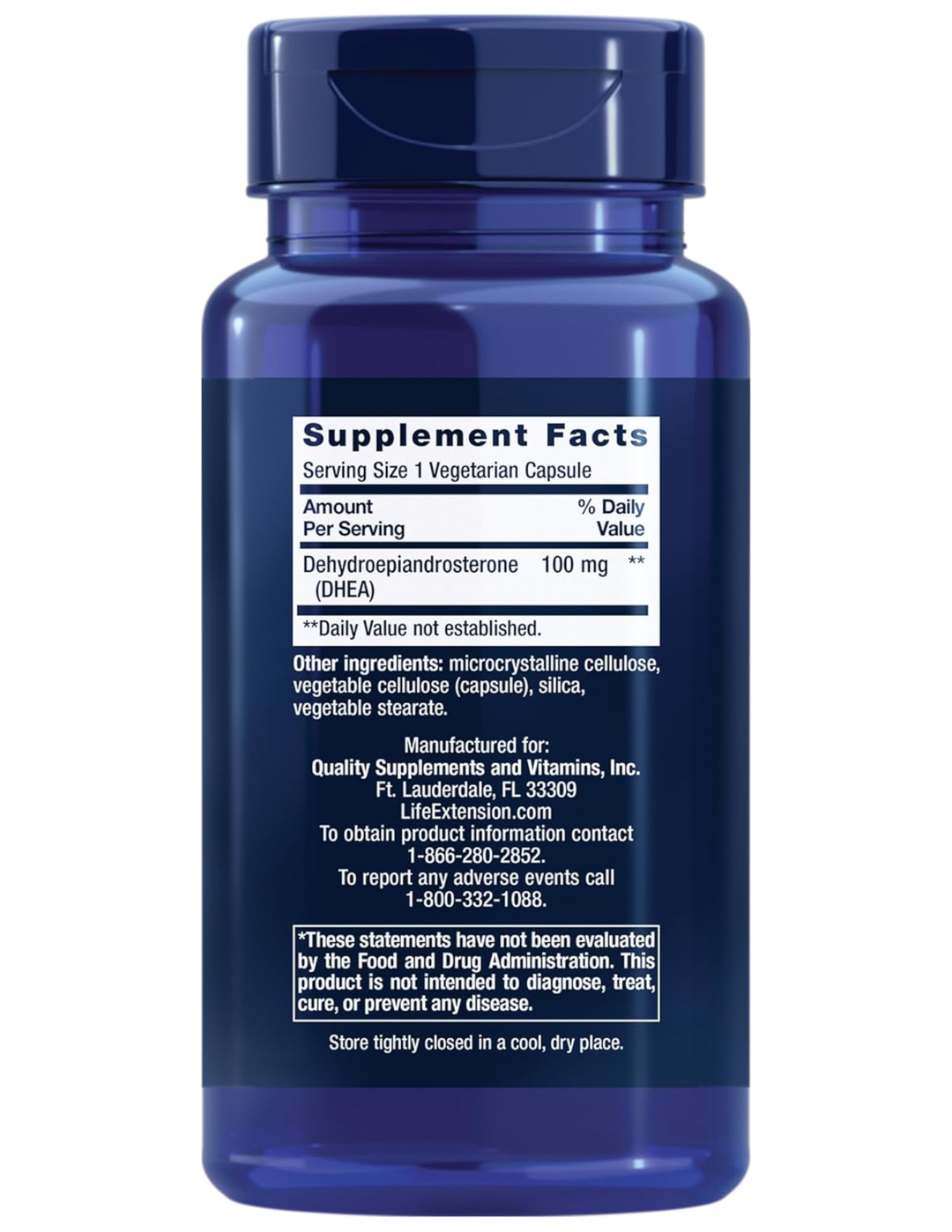 Life Extension DHEA 100mg 60 Veg Capsules