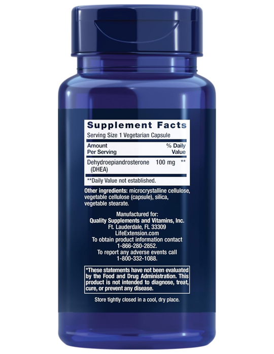 Life Extension DHEA 100mg 60 Veg Capsules