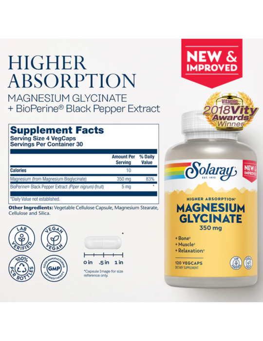 Solaray Magnesium Glycinate 350mg 240ct