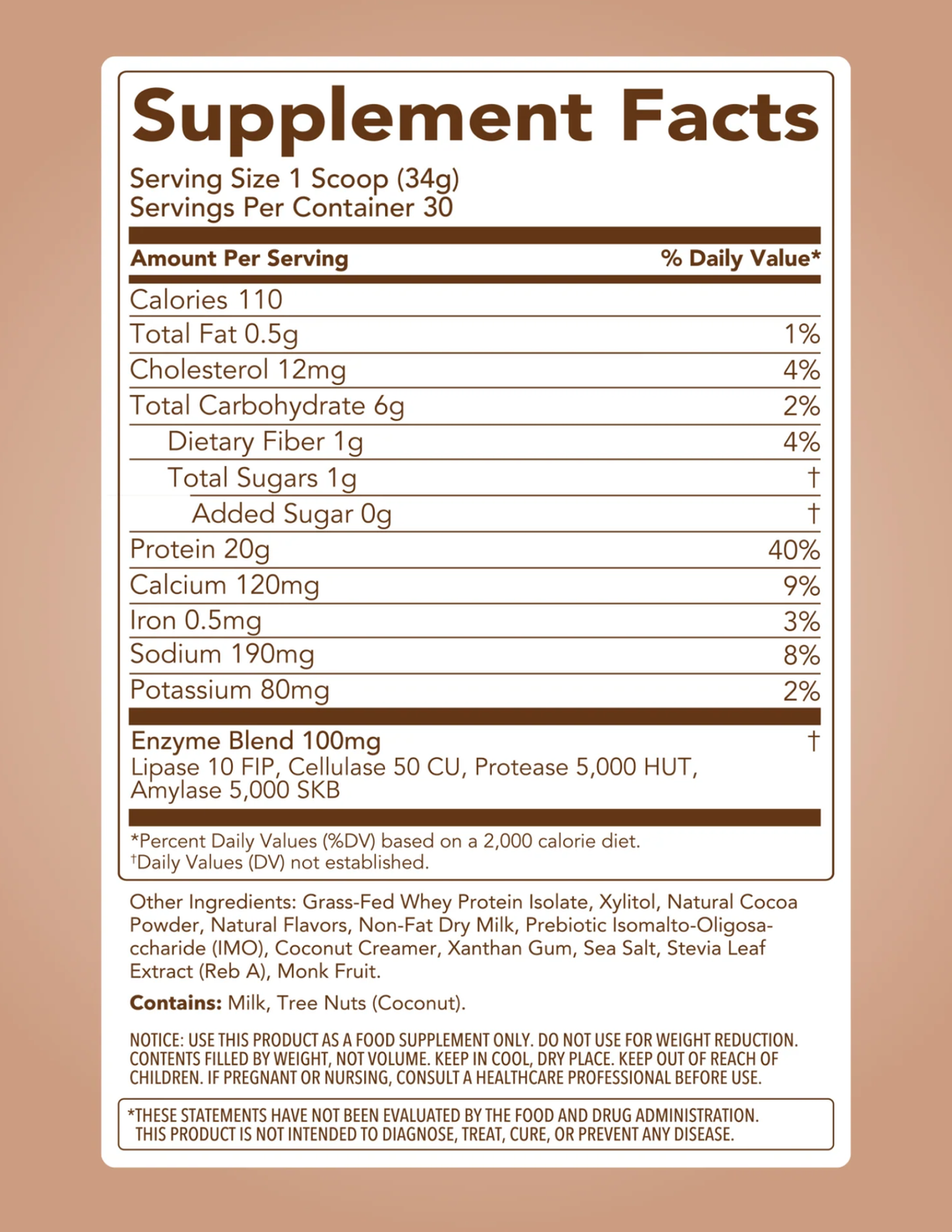 Clean Simple Eats Protein Powder - Chocolate Brownie Batter 30 Servings
