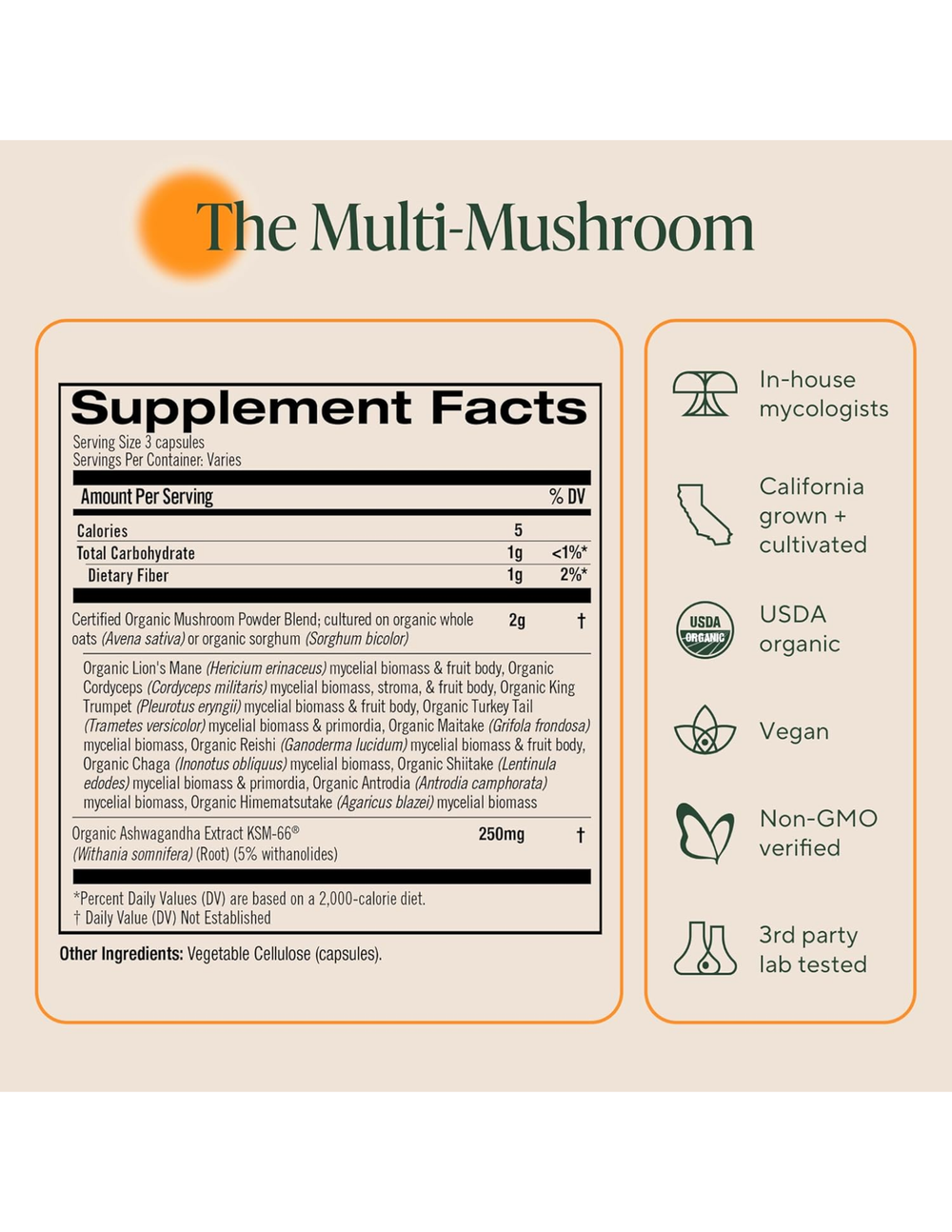 OM Master Blend Organic Mushroom 84 Capsules