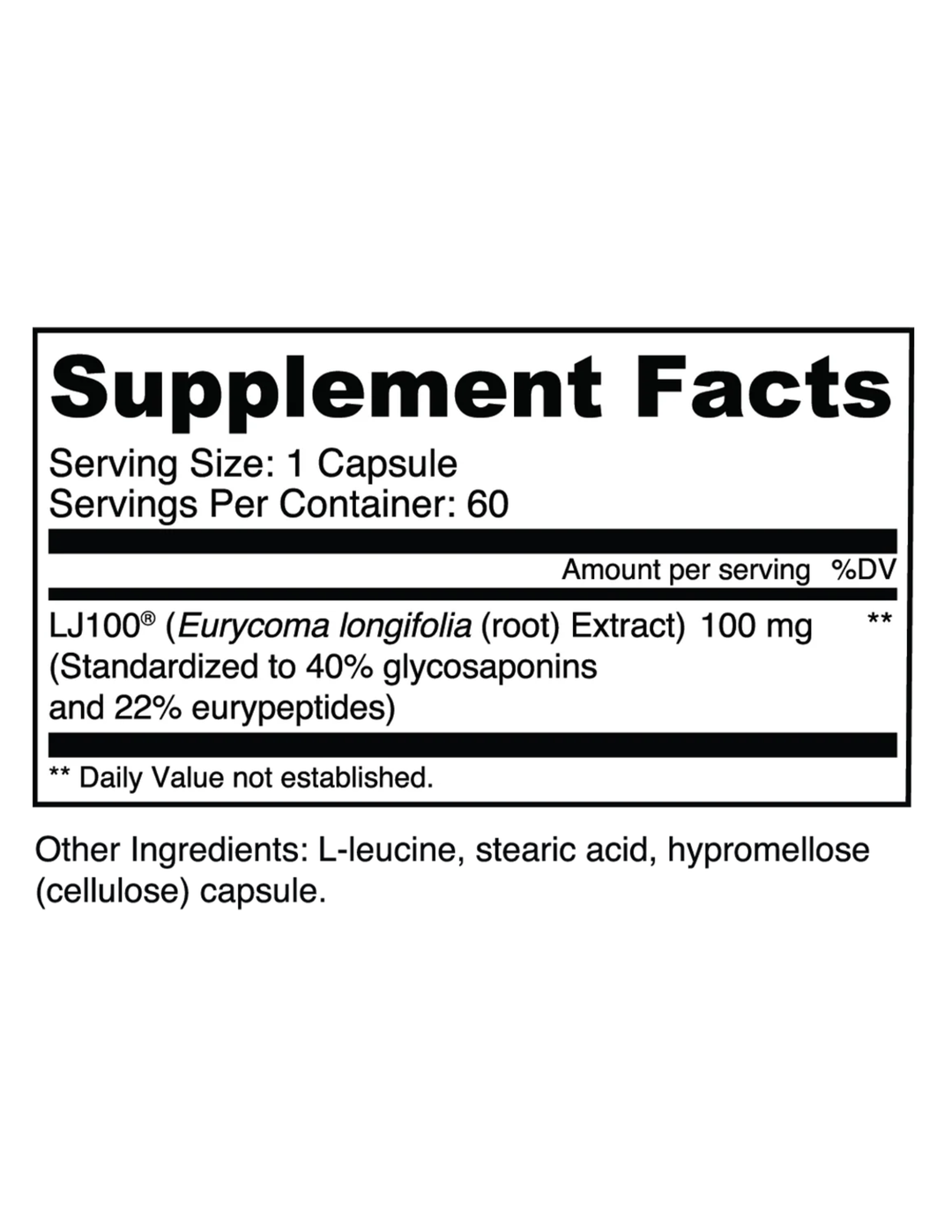 Transparent Labs LJ100 Tongkat Ali 60 Capsules