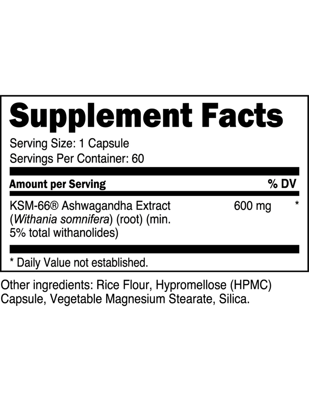 Transparent Labs KSM-66 Ashwagandha 60 Capsules