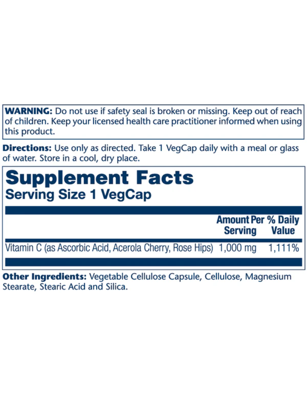 Solaray Vitamin C 1000mg with Rose Hips 250ct