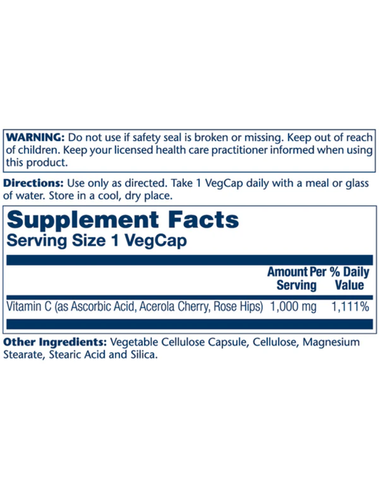 Solaray Vitamin C 1000mg with Rose Hips 250ct
