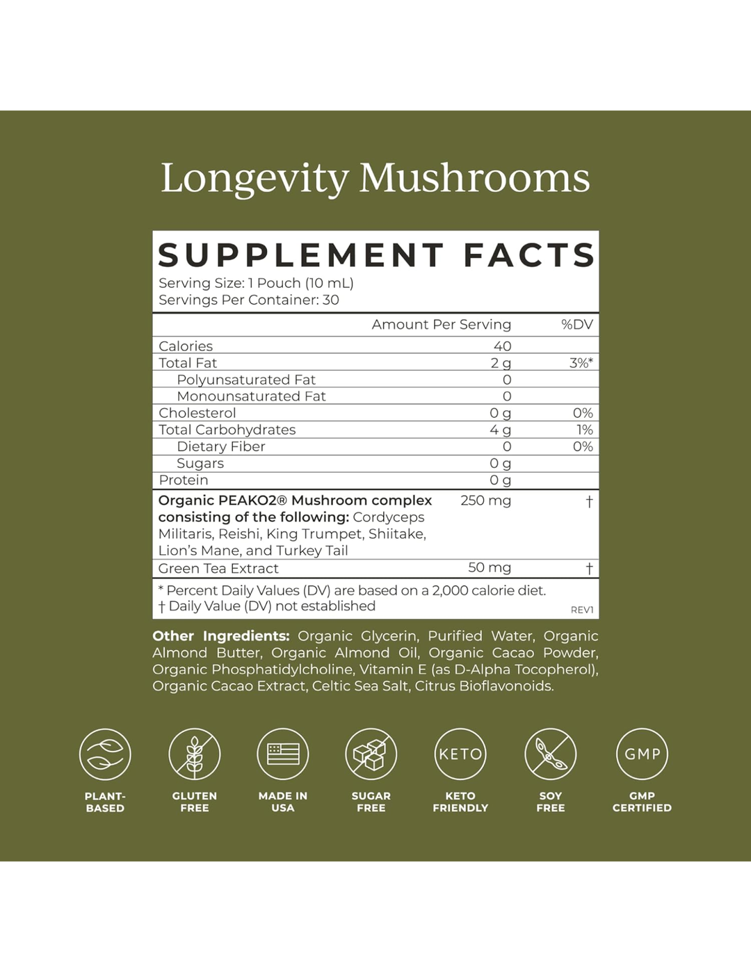 Cymbiotika Liposomal Longevity Mushrooms – 30 x 10 ml Packets