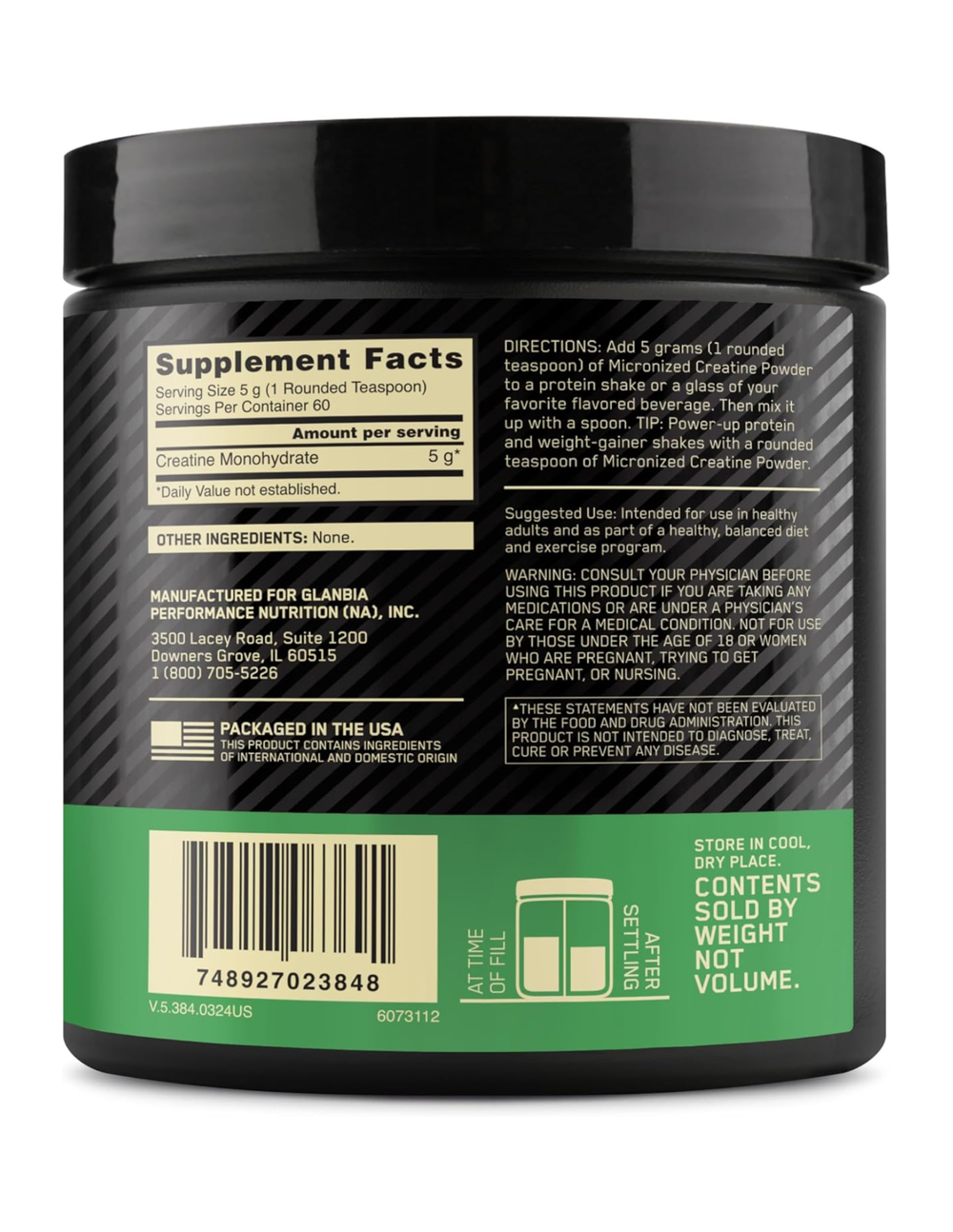 Optimum Nutrition Micronized Creatine 60 Servings