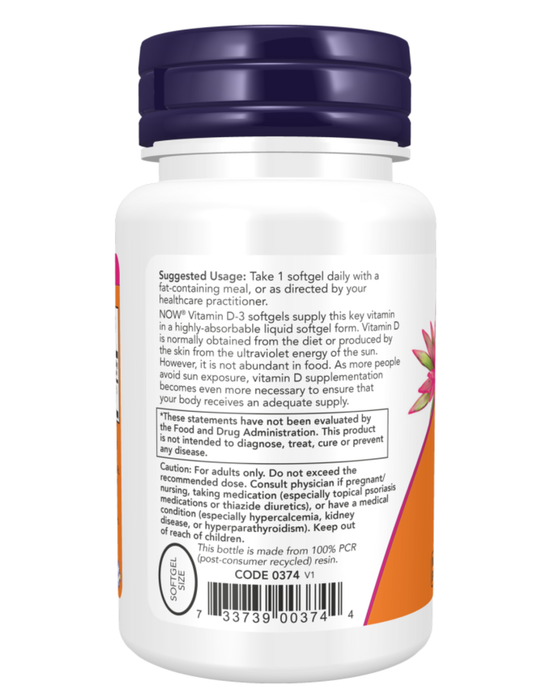 Now Foods Vitamin D3 5000 IU 120 Softgels