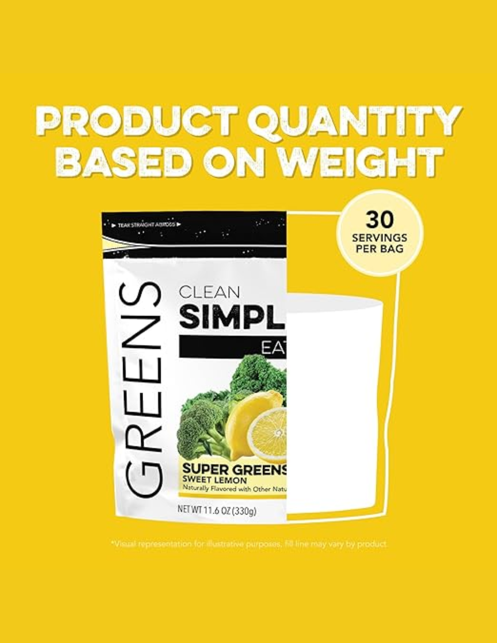 Clean Simple Eats Super Greens Powder - Lemon Lime 30 Servings
