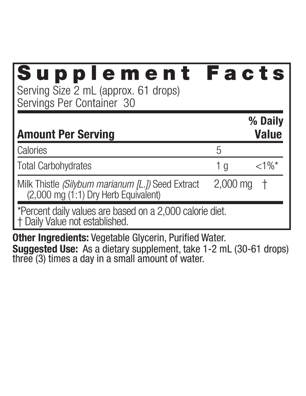 Nature’s Answer Milk Thistle Extract 2oz