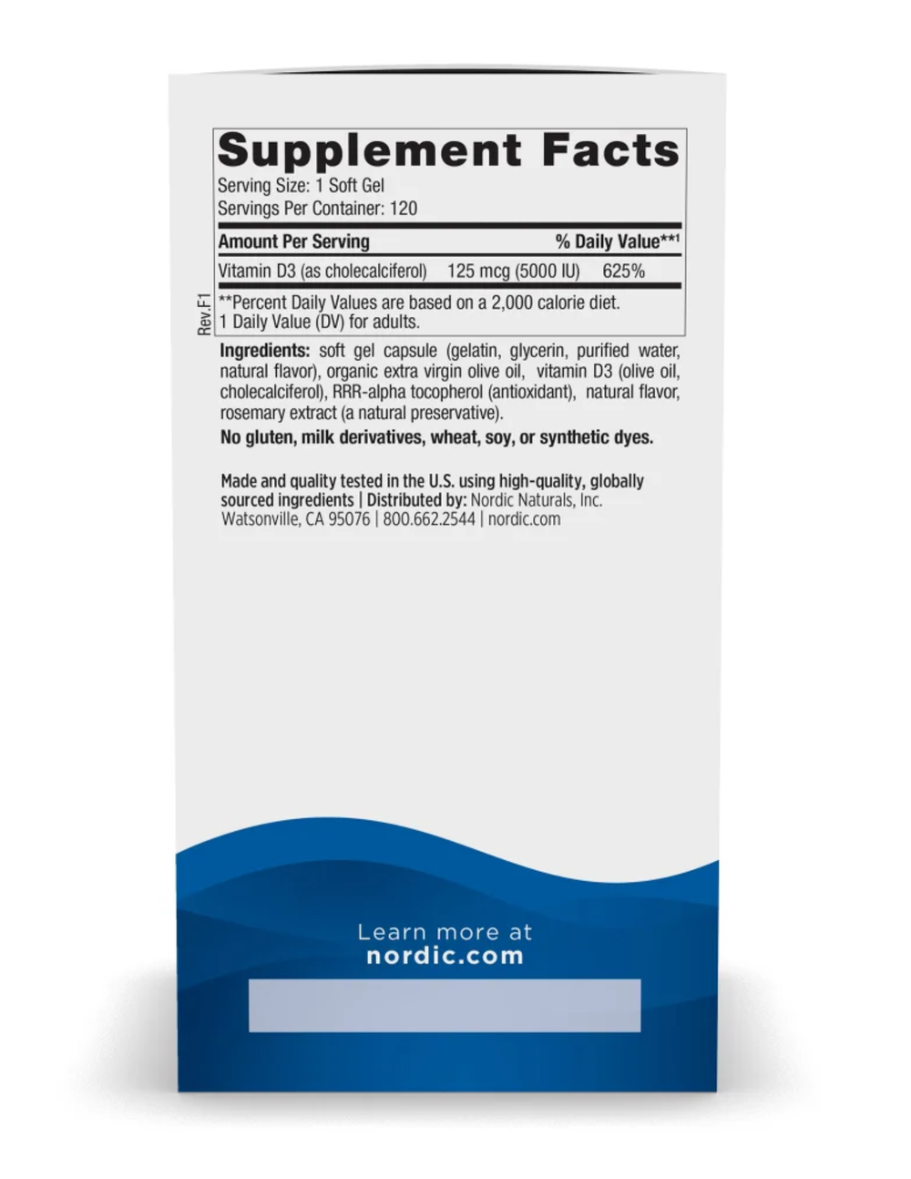 Nordic Naturals Vitamin D3 5000 IU 120ct