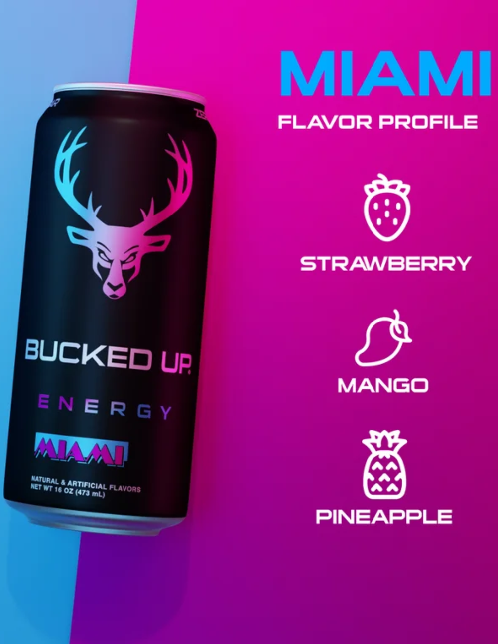 Bucked Up ENERGY DRINK MIAMI 16oz ( 12pk )