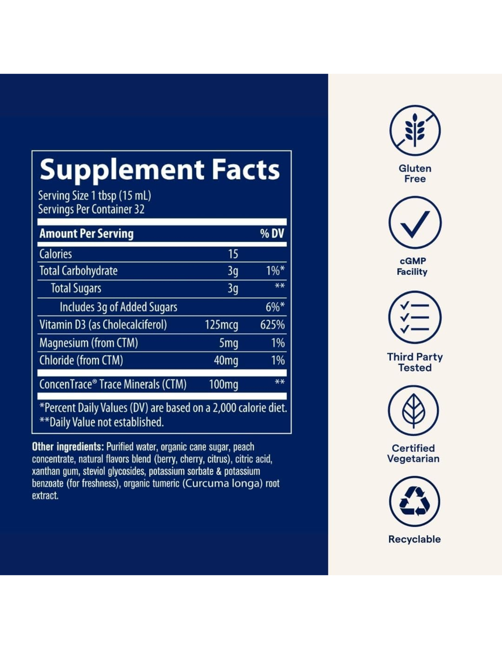 Trace Minerals Research Liquid Vitamin D3 5000 IU Vegetarian Cherry 16oz