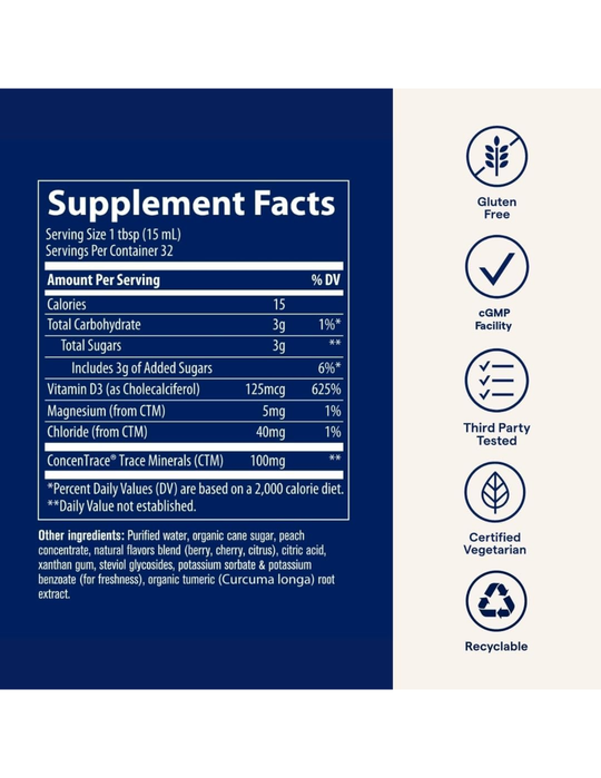 Trace Minerals Research Liquid Vitamin D3 5000 IU Vegetarian Cherry 16oz