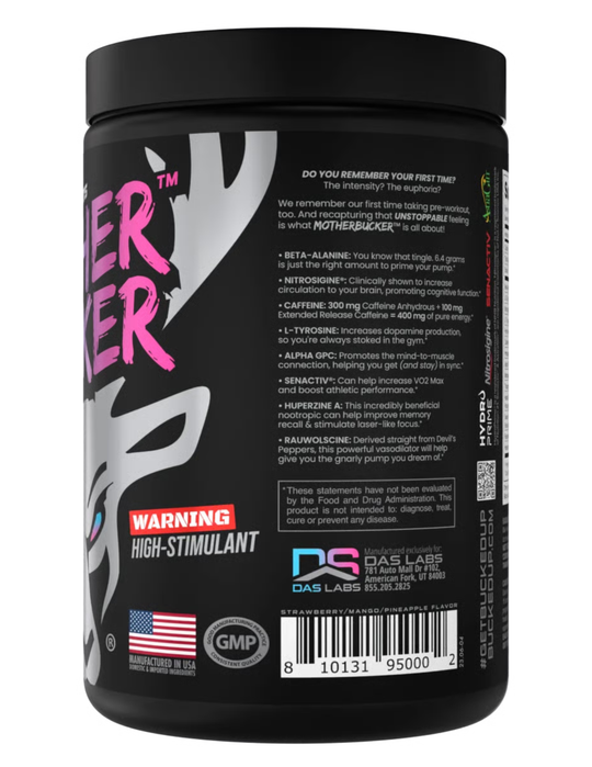 Bucked Up Mother Bucker Pre‑Workout – Miami (Strawberry/Mango/Pineapple)