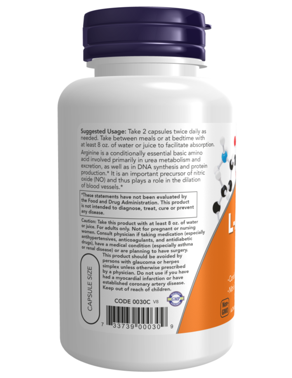Now Foods L-Arginine 500mg 100ct