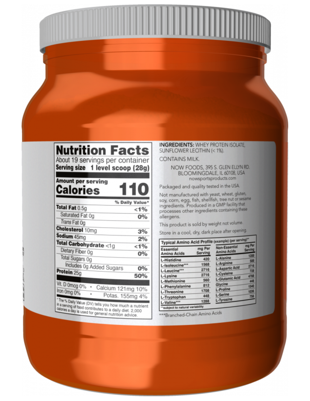 Now Foods Whey Protein Isolate Unflavored 1.2lbs