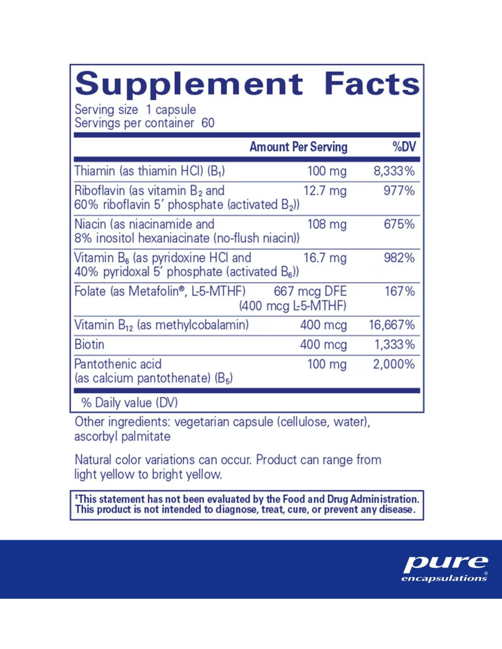 Pure Encapsulations  B-Complex Plus 60ct