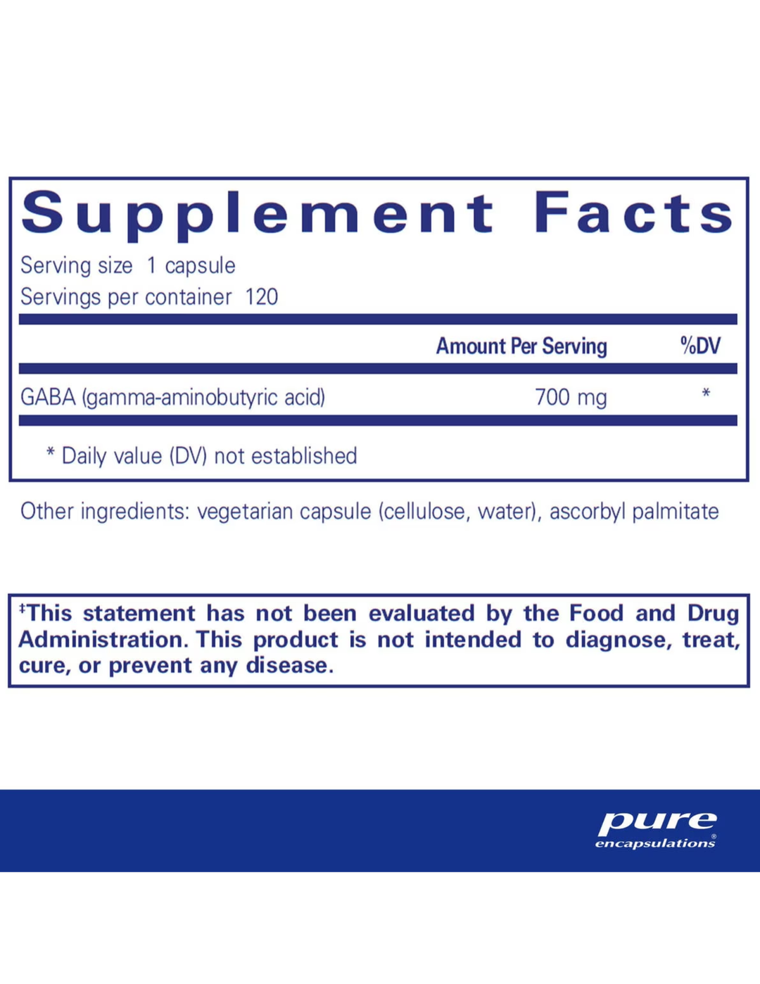 Pure Encapsulations GABA 120ct