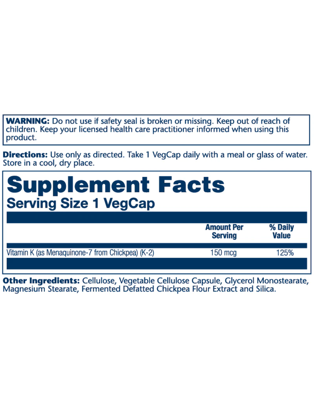 Solaray Triple Strength Vitamin K2 MK-7 150mg 30ct