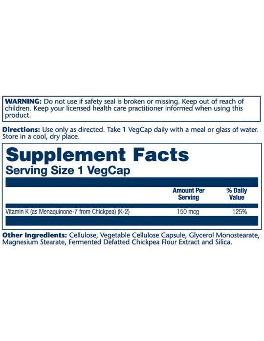 Solaray Triple Strength Vitamin K2 MK-7 150mg 30ct