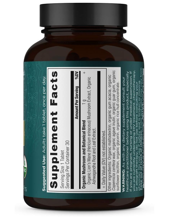 Ancient Nutrition Organic Lions Mane 30 Tablets