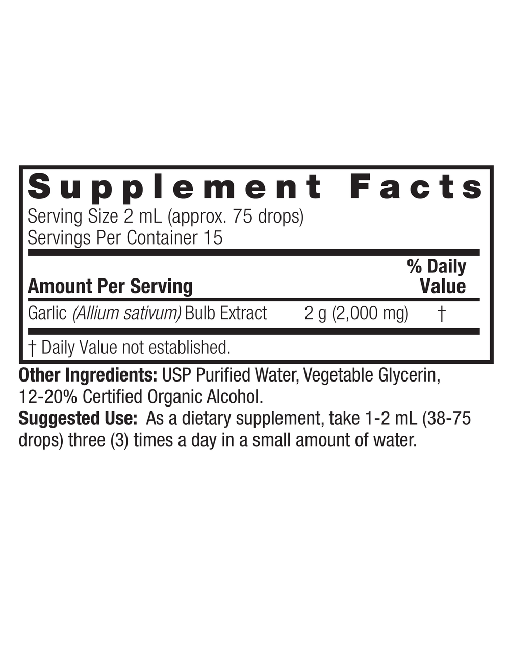 Nature's Answer Garlic Extract 1oz Low Alcohol