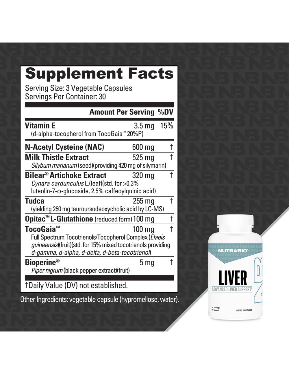NutraBio Liver 90 Capsules