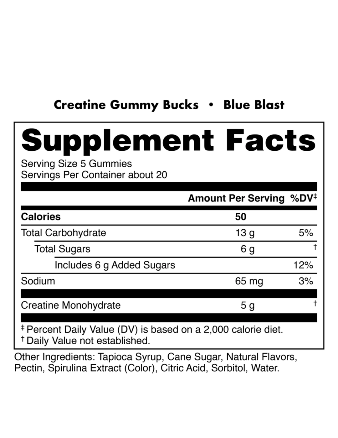 Bucked Up Creatine Gummies Blue Blast