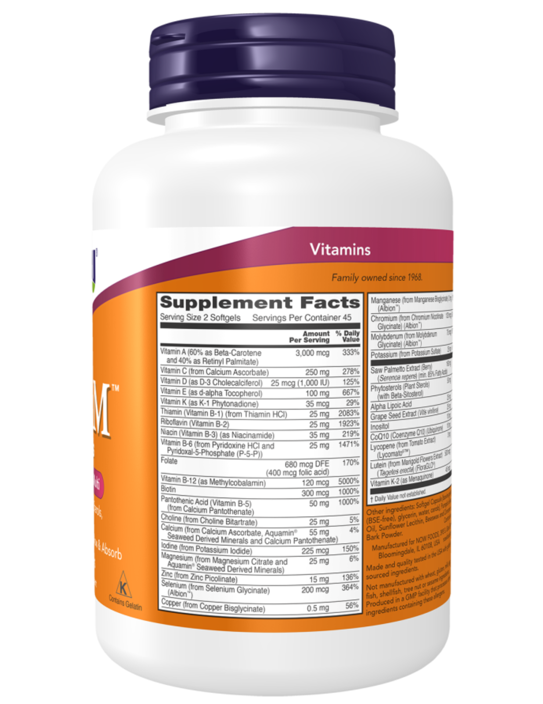 Now Foods ADAM Softgel Men’s Multivitamin 90ct