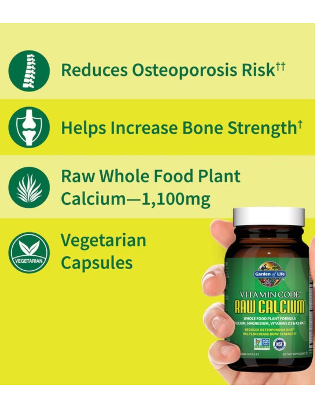 Vitamin Code Raw Calcium Capsules 120ct