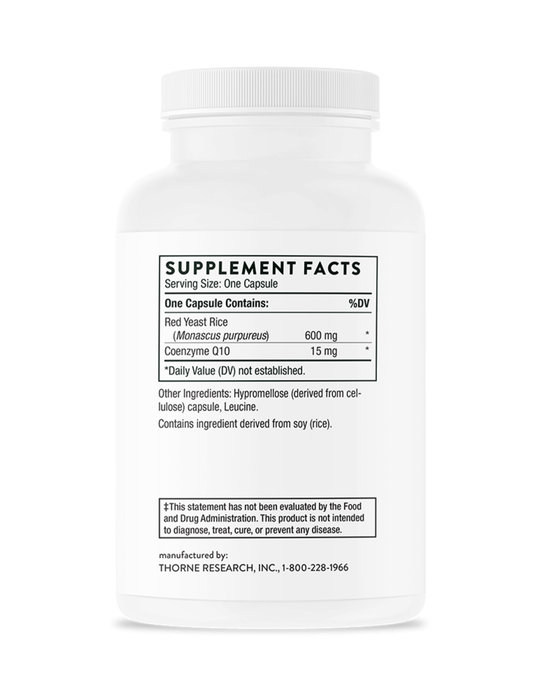 Thorne Red Yeast Rice + CoQ10 120 Capsules