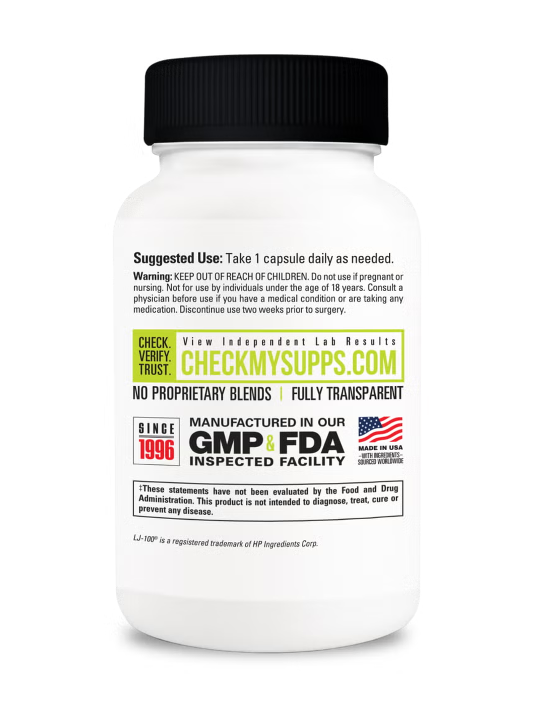 NutraBio Tongkat Ali LJ100 200mg 60 Capsules