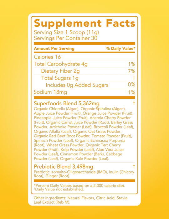 Clean Simple Eats Greens + Superfoods - Tropical 30 Servings